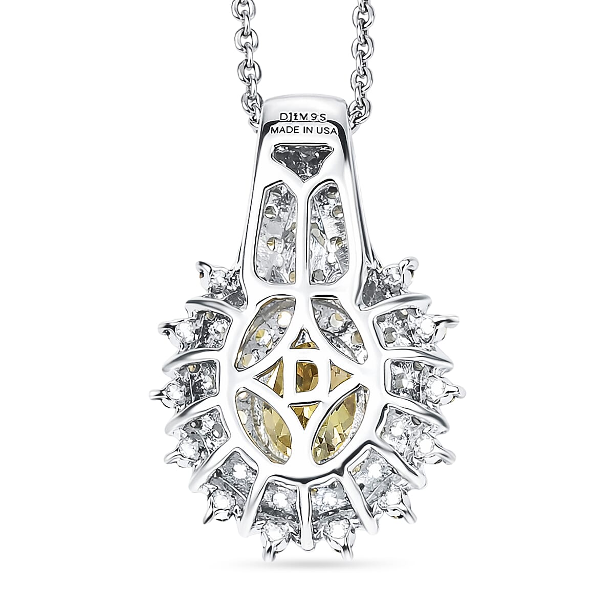 D'Joy Premium Yellow Tanzanite and Multi Gemstone 1.50 ctw Floral Bloom Pendant Necklace in Rhodium Over Sterling Silver 20 Inches  image number 4
