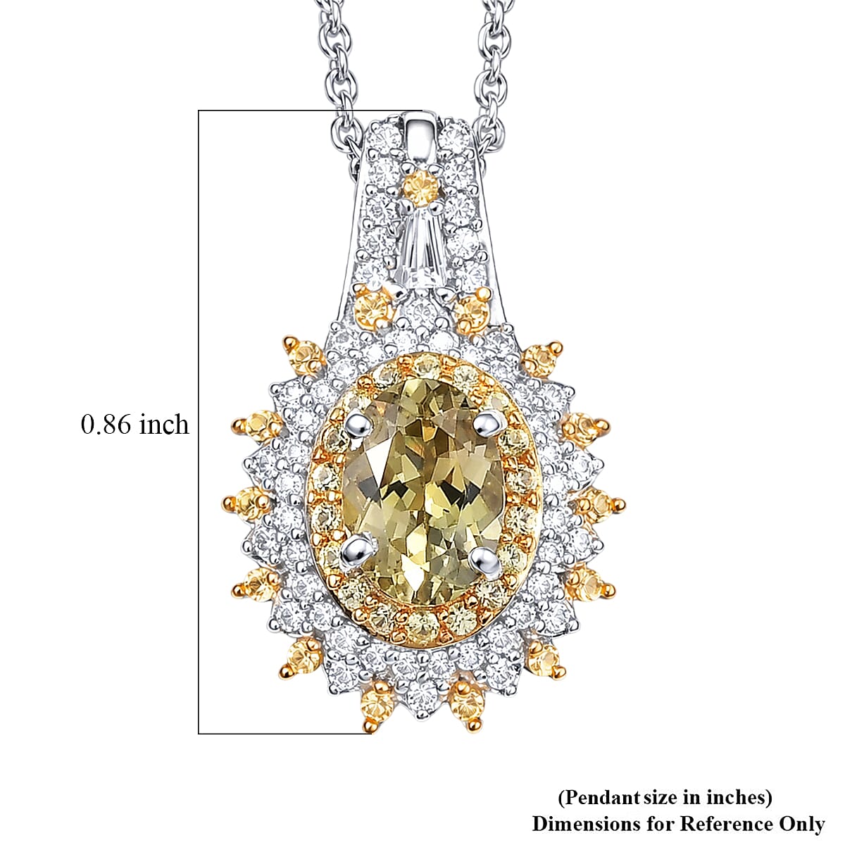 D'Joy Premium Yellow Tanzanite and Multi Gemstone 1.50 ctw Floral Bloom Pendant Necklace in Rhodium Over Sterling Silver 20 Inches  image number 5
