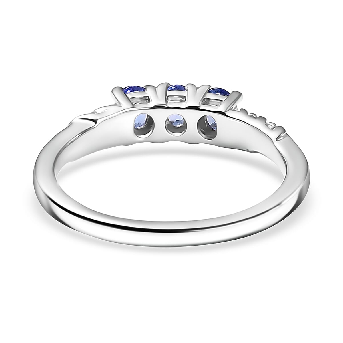 EverTrue Tanzanite Trilogy Ring (Size 5.0) and Pendant without Chain in Platinum Bond 1.10 ctw (Del. In 8-10 Days) image number 4