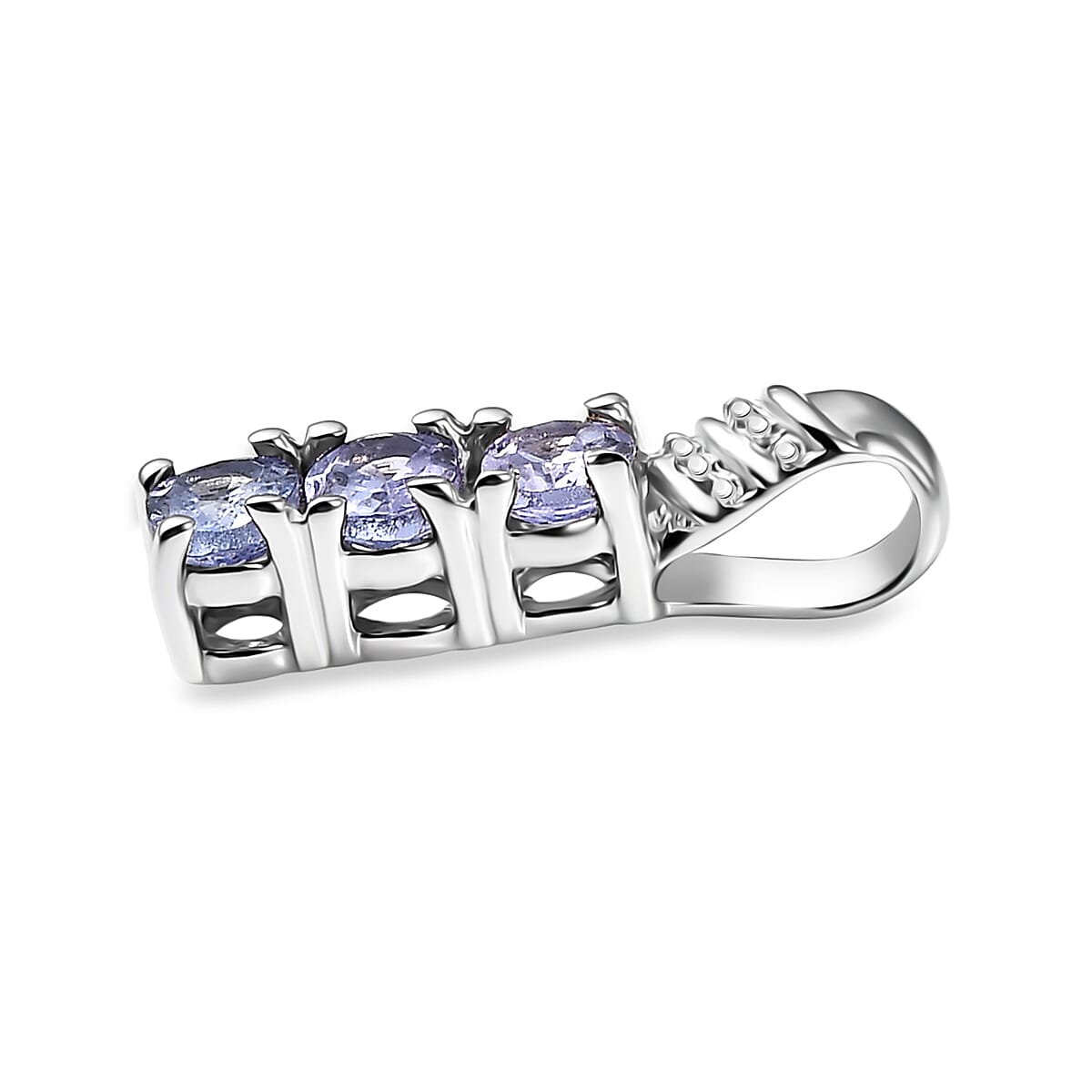 EverTrue Tanzanite Trilogy Ring (Size 6.0) and Pendant without Chain in Platinum Bond 1.10 ctw (Del. In 8-10 Days) image number 6