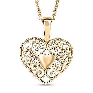 Heart Pendant Necklace in 10K Yellow Gold 2.85 Grams (20 Inches)