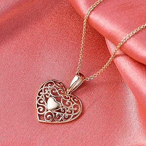 Heart Pendant Necklace in 10K Yellow Gold 2.85 Grams (20 Inches)
