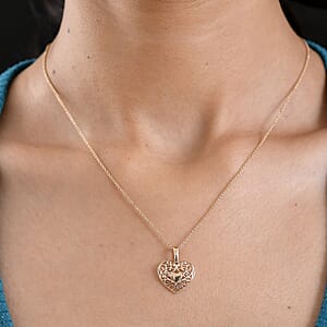 Heart Pendant Necklace in 10K Yellow Gold 2.85 Grams (20 Inches)