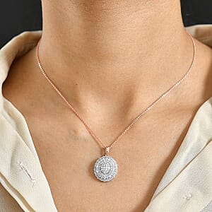 Luxuriant Lab Grown Diamond G-H, SI 1.00 ctw Pendant Necklace in 18K Vermeil Rose Gold Over Sterling Silver 20 Inches