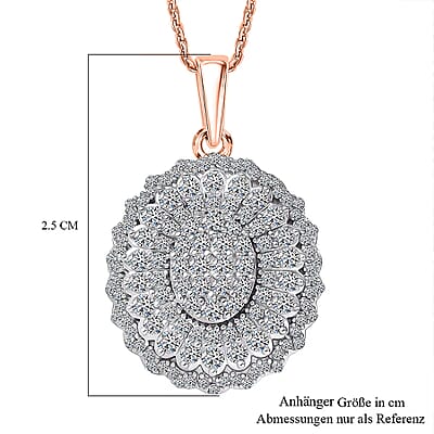 Luxuriant Lab Grown Diamond G-H, SI 1.00 ctw Pendant Necklace in 18K Vermeil Rose Gold Over Sterling Silver 20 Inches