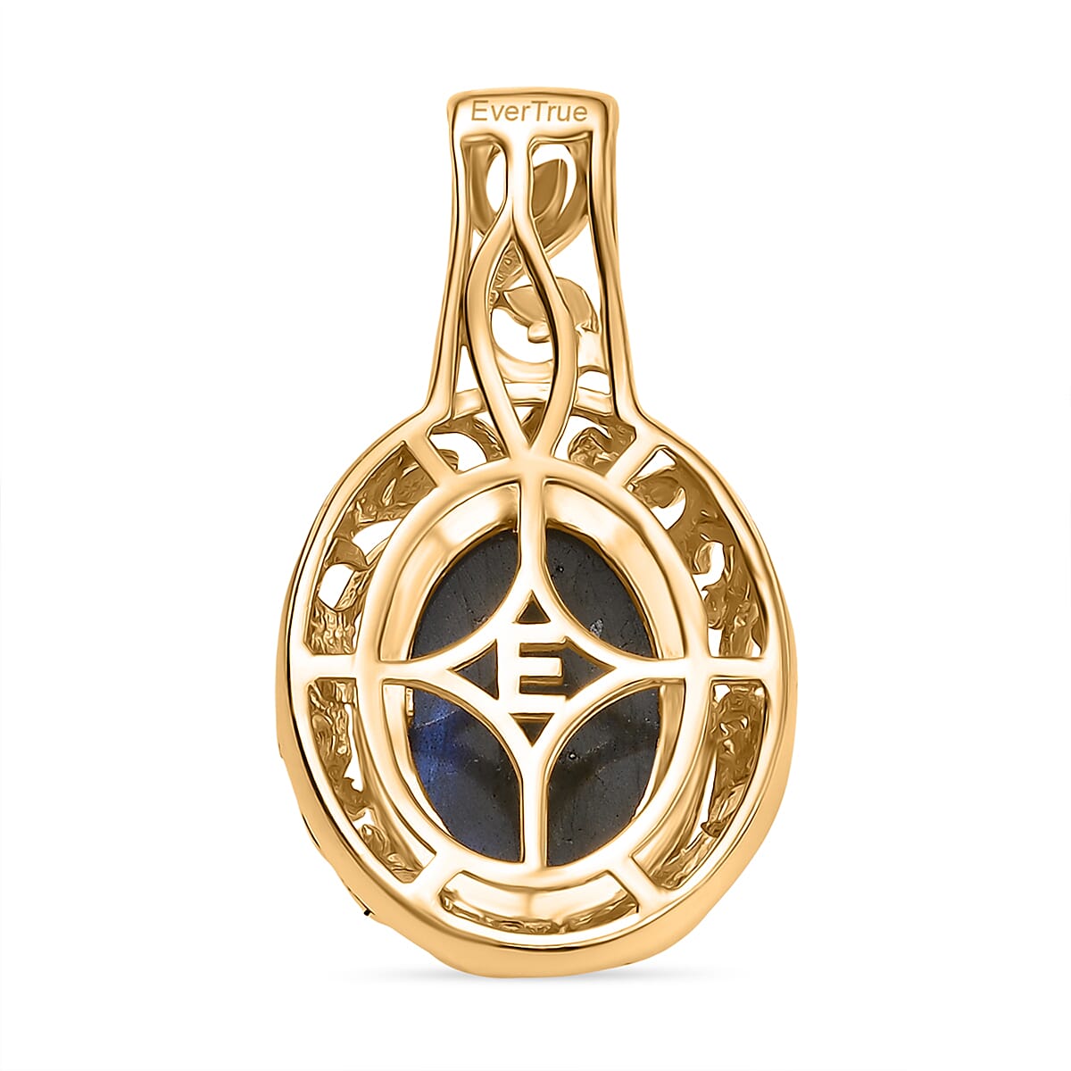 EverTrue Malagasy Labradorite 14.00 ctw Ring (Size 6.50) and Pendant without Chain in 18K YG Plated