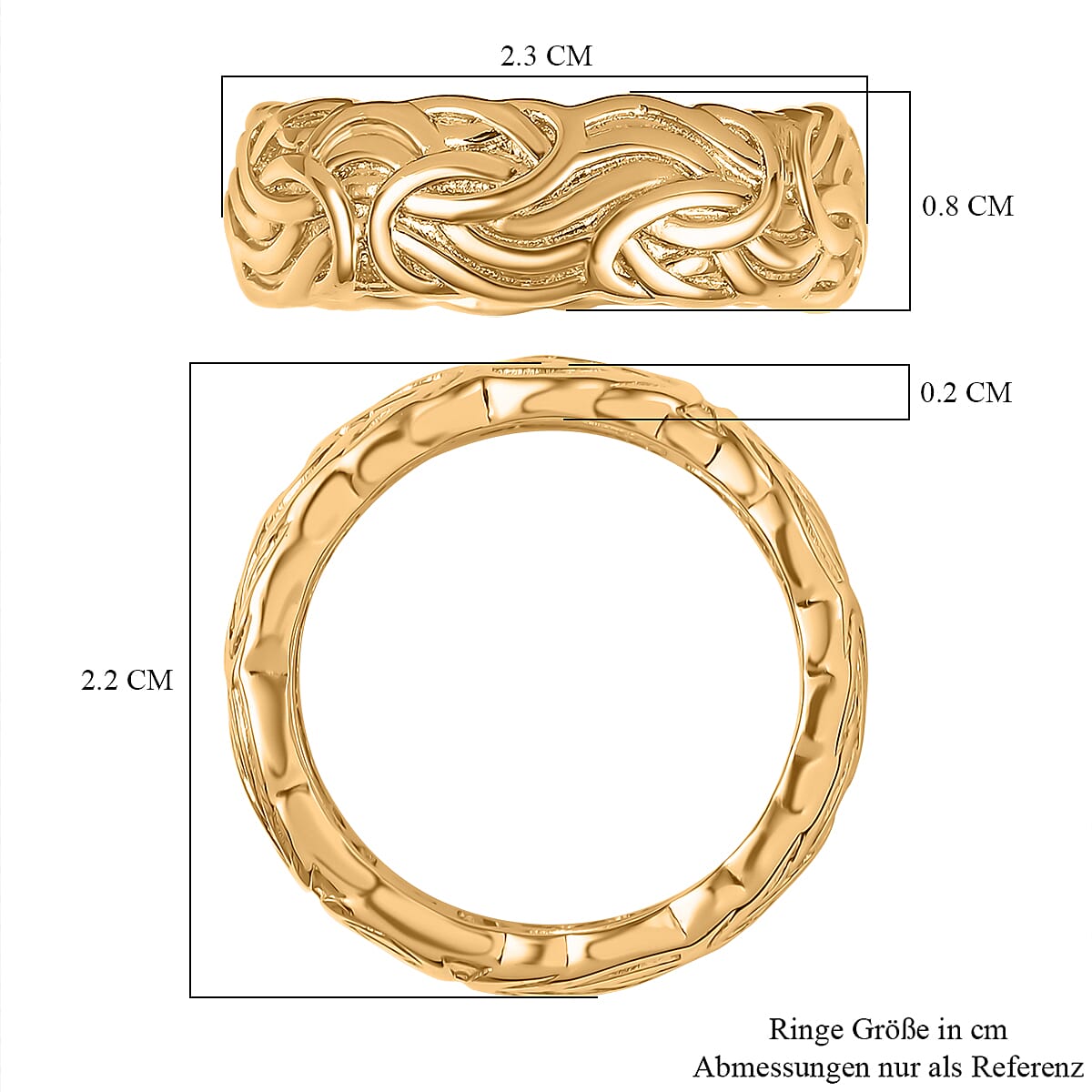 Bronzella Collection Set of 2 Band Ring in 18K YG Plated Bronze (Size 6.50)