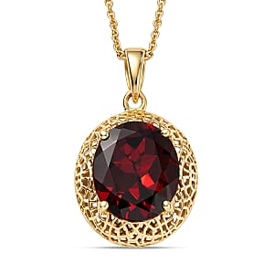 Mirage Collection Premium Mozambique Garnet 5.50 ctw Vintage Royal Heirloom Pendant Necklace in 10K Yellow Gold 20 Inches