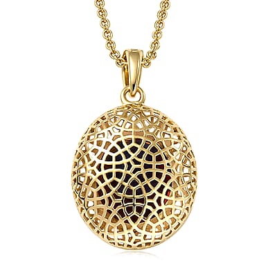 Mirage Collection Premium Mozambique Garnet 5.50 ctw Vintage Glow Pendant Necklace in 10K Yellow Gold 20 Inches