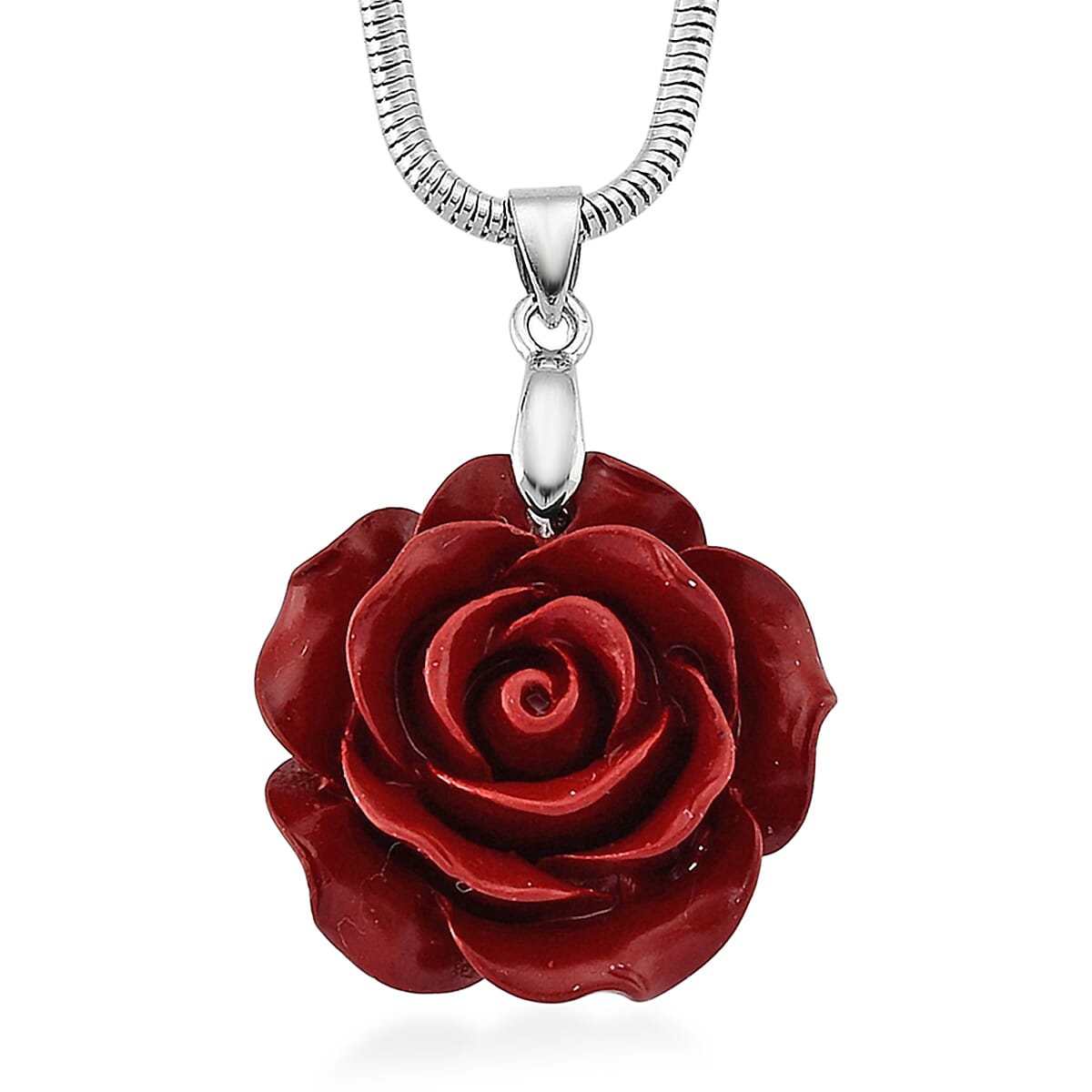 3 Piece Set - Red Resin Flower, Austrian Crystal Bracelet (7.5-9.0In), Earrings and Necklace (20-22 Inches) in Silvertone and Stainless Steel image number 3