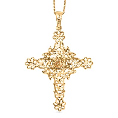 D'Joy Premium Ethiopian Welo Opal 0.30 ctw Pendant Necklace in 14K Yellow Gold Over Sterling Silver 20 Inches