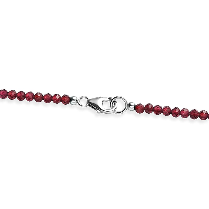D'Joy Larimar and Orissa Rhodolite Garnet 65.50 ctw Ocean Ripple Halo Pendant with Beaded Necklace (20 Inches) in Rhodium Over Sterling Silver