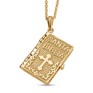 EverTrue Bronzella Collection Pendant in 18K Yellow Gold Plated Bronze with ION Plated Yellow Gold Stainless Steel Necklace 20 Inches