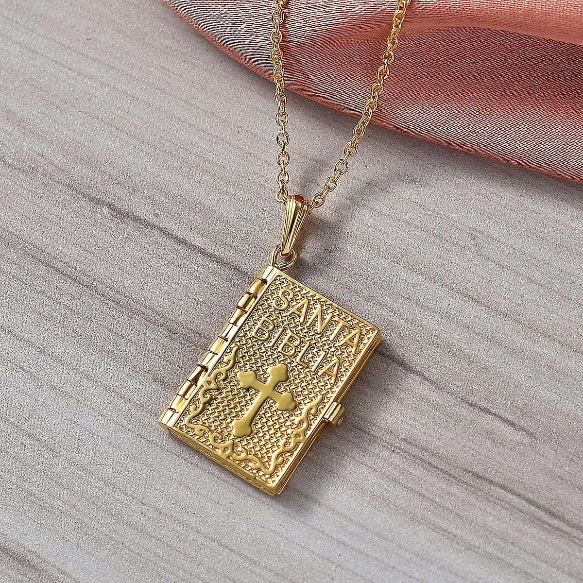 EverTrue Bronzella Collection Pendant in 18K Yellow Gold Plated Bronze with ION Plated Yellow Gold Stainless Steel Necklace 20 Inches image number 1