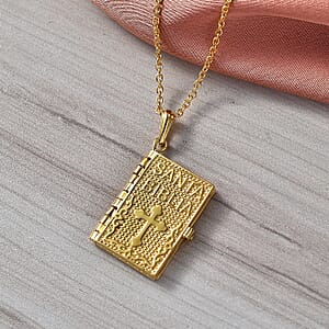 EverTrue Bronzella Collection Pendant in 18K Yellow Gold Plated Bronze with ION Plated Yellow Gold Stainless Steel Necklace 20 Inches