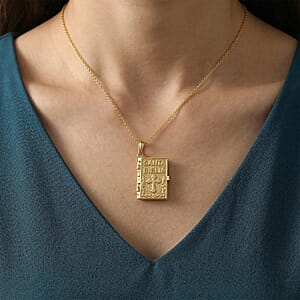 EverTrue Bronzella Collection Pendant in 18K Yellow Gold Plated Bronze with ION Plated Yellow Gold Stainless Steel Necklace 20 Inches