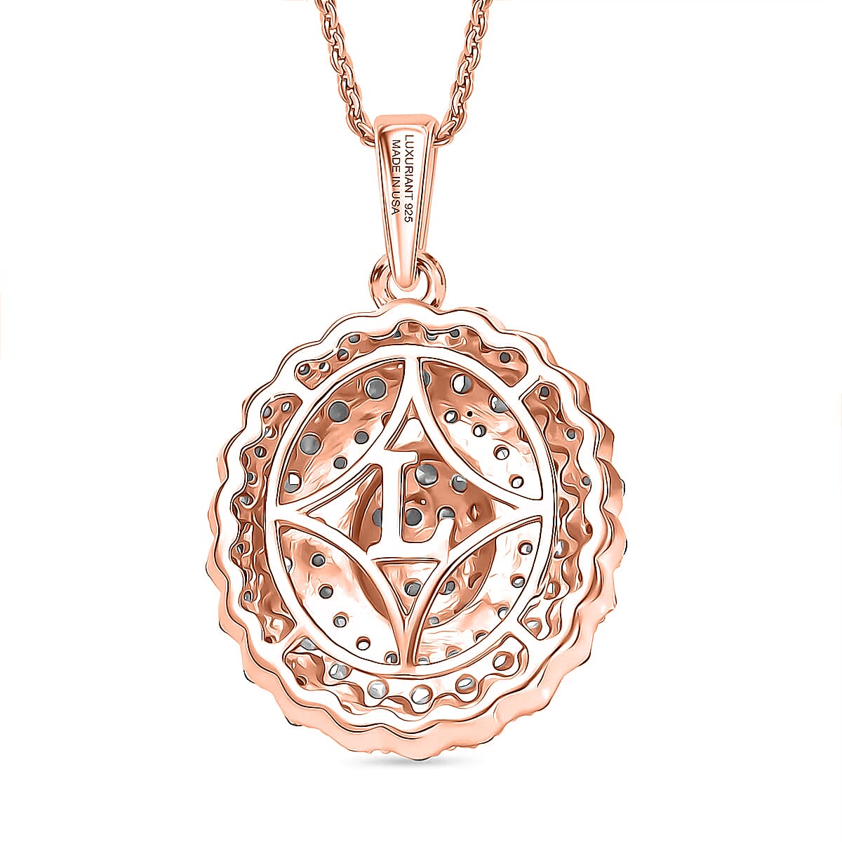 Luxuriant Lab Grown Diamond E-F VS 1.00 ctw Pendant Necklace in 18K Vermeil Rose Gold Over Sterling Silver 20 Inches