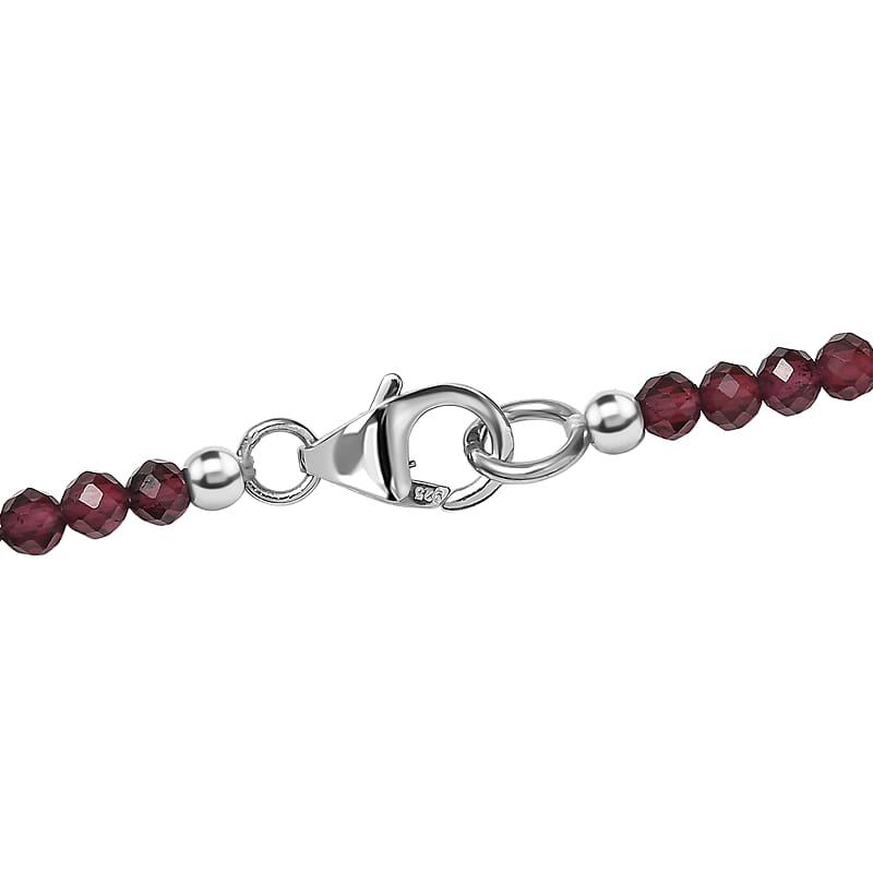 D'Joy Larimar and Orissa Rhodolite Garnet 70.85 ctw Ocean Ripple Halo Pendant with Beaded Necklace (20 Inches) in Rhodium Over Sterling Silver