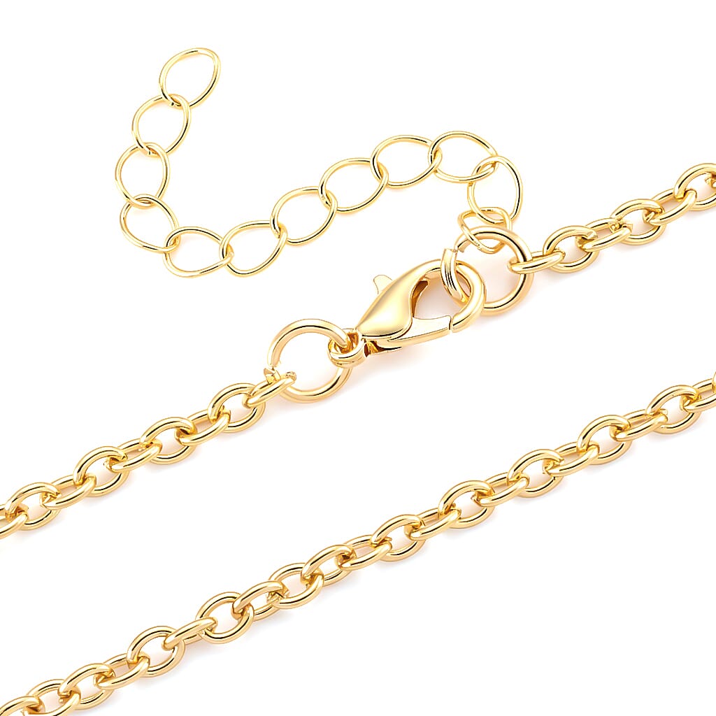 Blue Austrian Crystal Domed Heart Pendant Necklace (24 Inches) in Goldtone