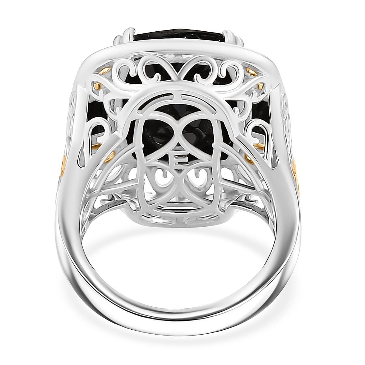 EverTrue Thai Black Spinel 25.50 ctw Ring (Size 7) and Pendant in 18K YG Plated and Platinum Bond with Stainless Steel Necklace 20 Inches image number 5