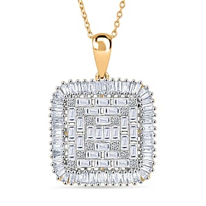 Luxuriant Lab Grown Diamond G-H SI 1.50 ctw Pendant Necklace in 18K Vermeil Yellow Gold Over Sterling Silver (20 Inches)