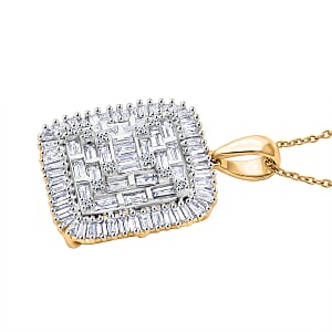 Luxuriant Lab Grown Diamond G-H SI 1.50 ctw Pendant Necklace in 18K Vermeil Yellow Gold Over Sterling Silver (20 Inches)