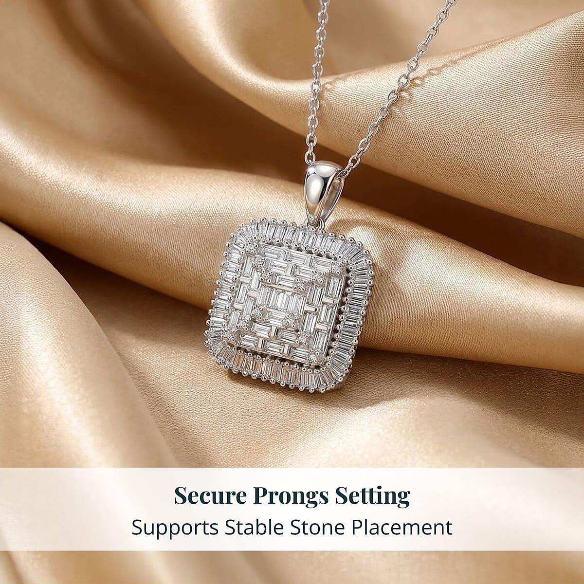 Luxuriant Lab Grown Diamond G-H SI 1.50 ctw Pendant Necklace in Rhodium Over Sterling Silver 20 Inches  image number 4