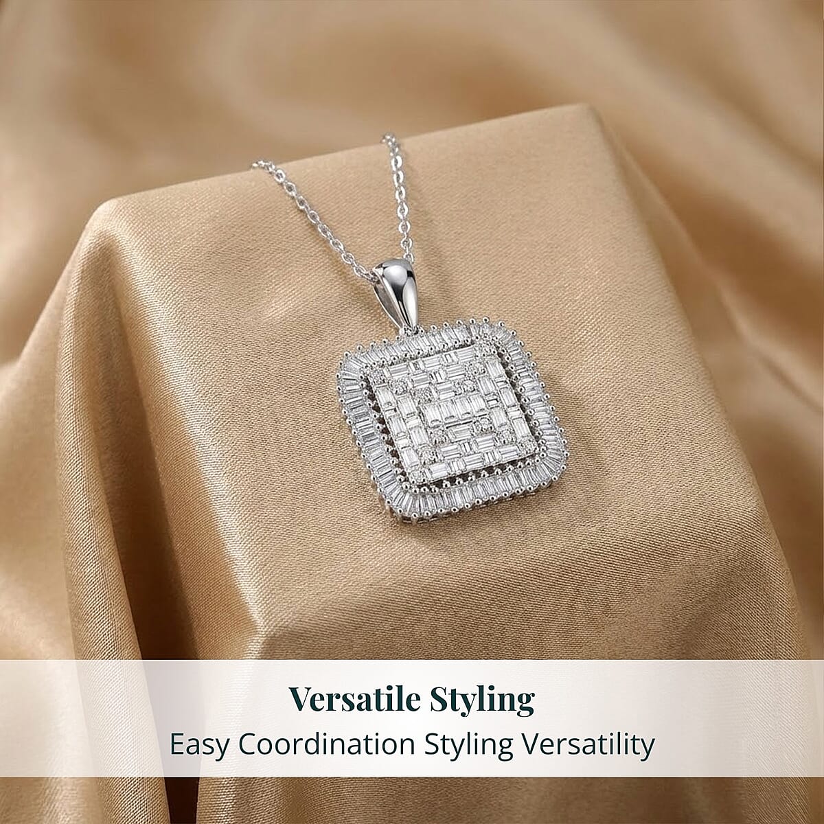 Luxuriant Lab Grown Diamond G-H SI 1.50 ctw Pendant Necklace in Rhodium Over Sterling Silver 20 Inches  image number 5