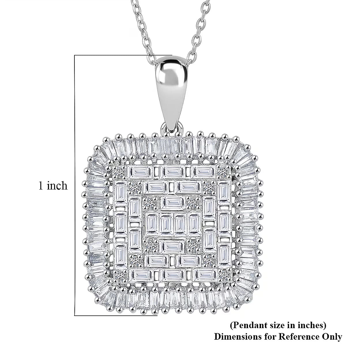 Luxuriant Lab Grown Diamond G-H SI 1.50 ctw Pendant Necklace in Rhodium Over Sterling Silver 20 Inches  image number 6