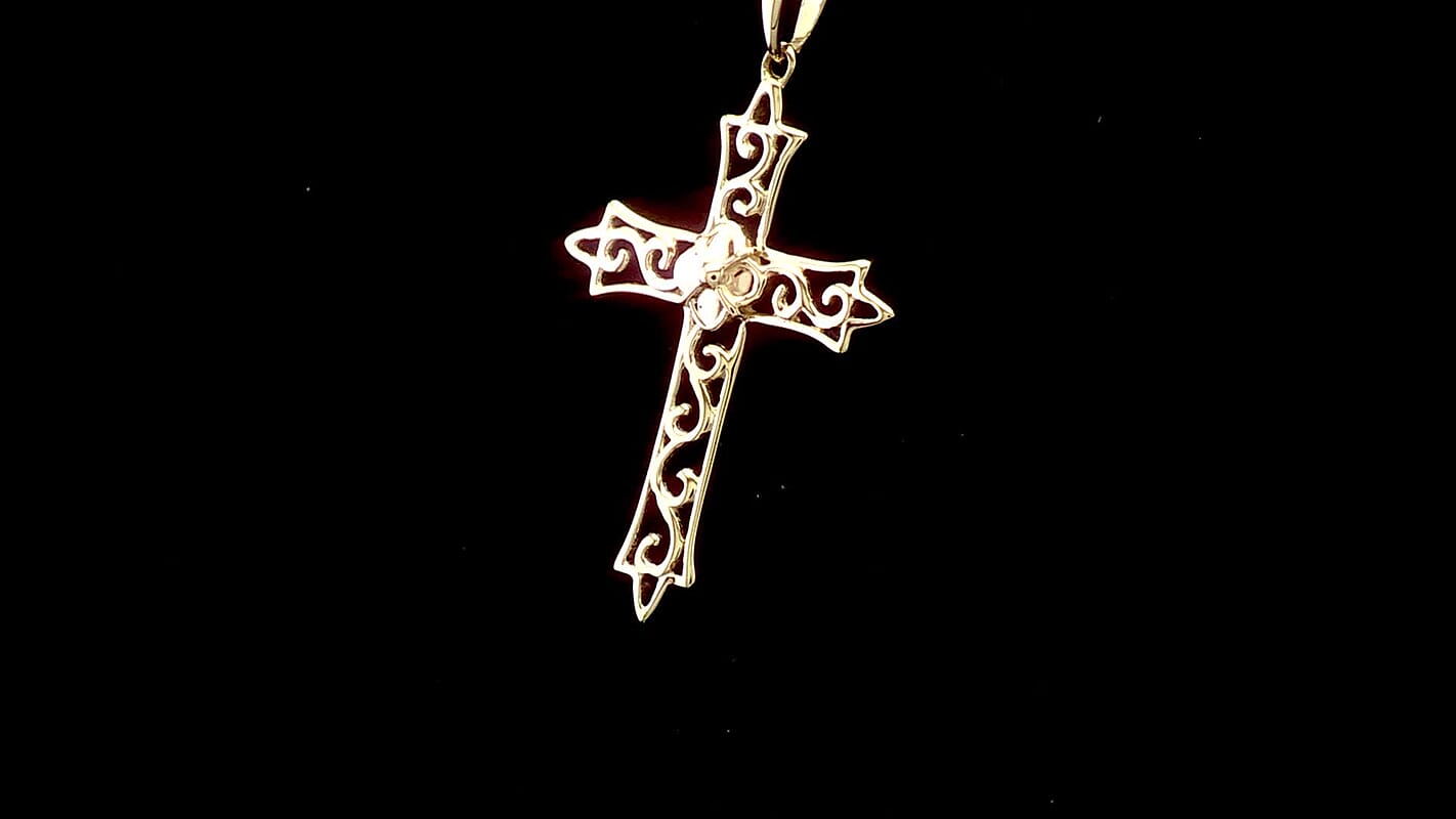 Cross Pendant Necklace in 10K Yellow Gold 3.15 Grams 20 Inches