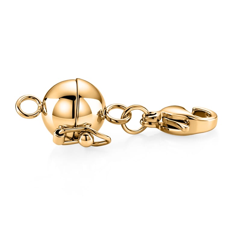 Set of 2 -9mm Lobster Lock with 9mm Magnetic Lock in Rhodium Over and ION Plated YG Stainless Steel
