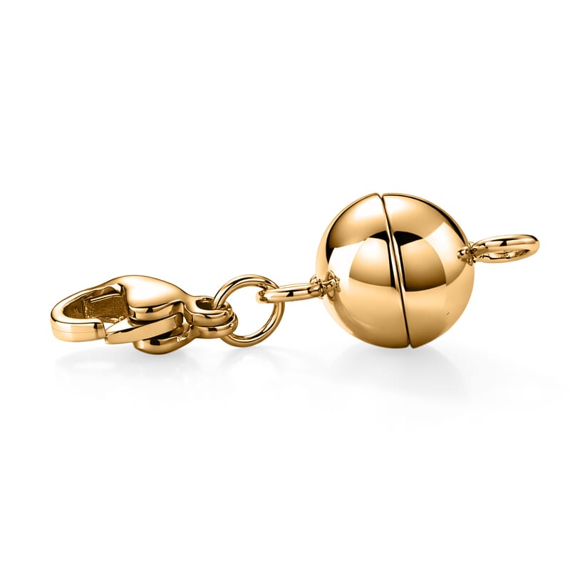 Set of 2 -9mm Lobster Lock with 9mm Magnetic Lock in Rhodium Over and ION Plated YG Stainless Steel