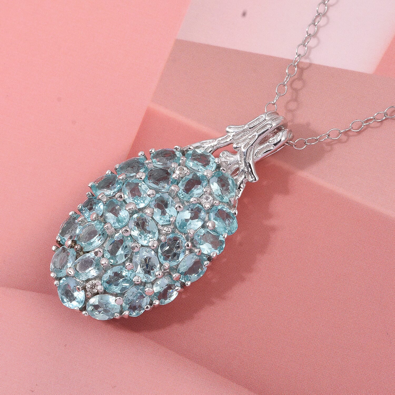 D'Joy Jalisco Fire Opal, White Zircon Pendant Necklace (20 Inches) in 18K Vermeil YG Over Sterling Silver 3.75 ctw