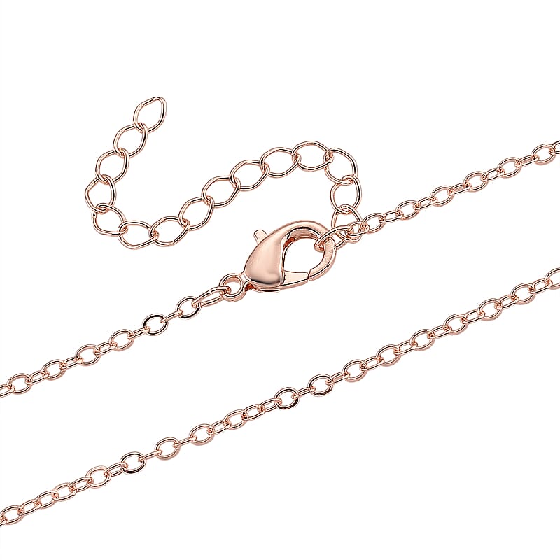 3 Piece Set - Pink Austrian Crystal Heart Bracelet (7.50In), Earrings and Necklace (20-22 Inches) in Rosetone