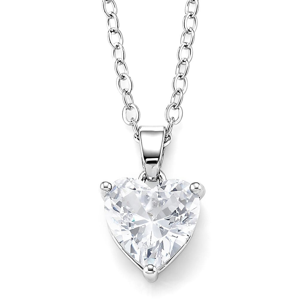 3 Piece Set - Austrian Crystal Heart Bracelet (7.50In), Earrings and Necklace (20-22 Inches) in Silvertone