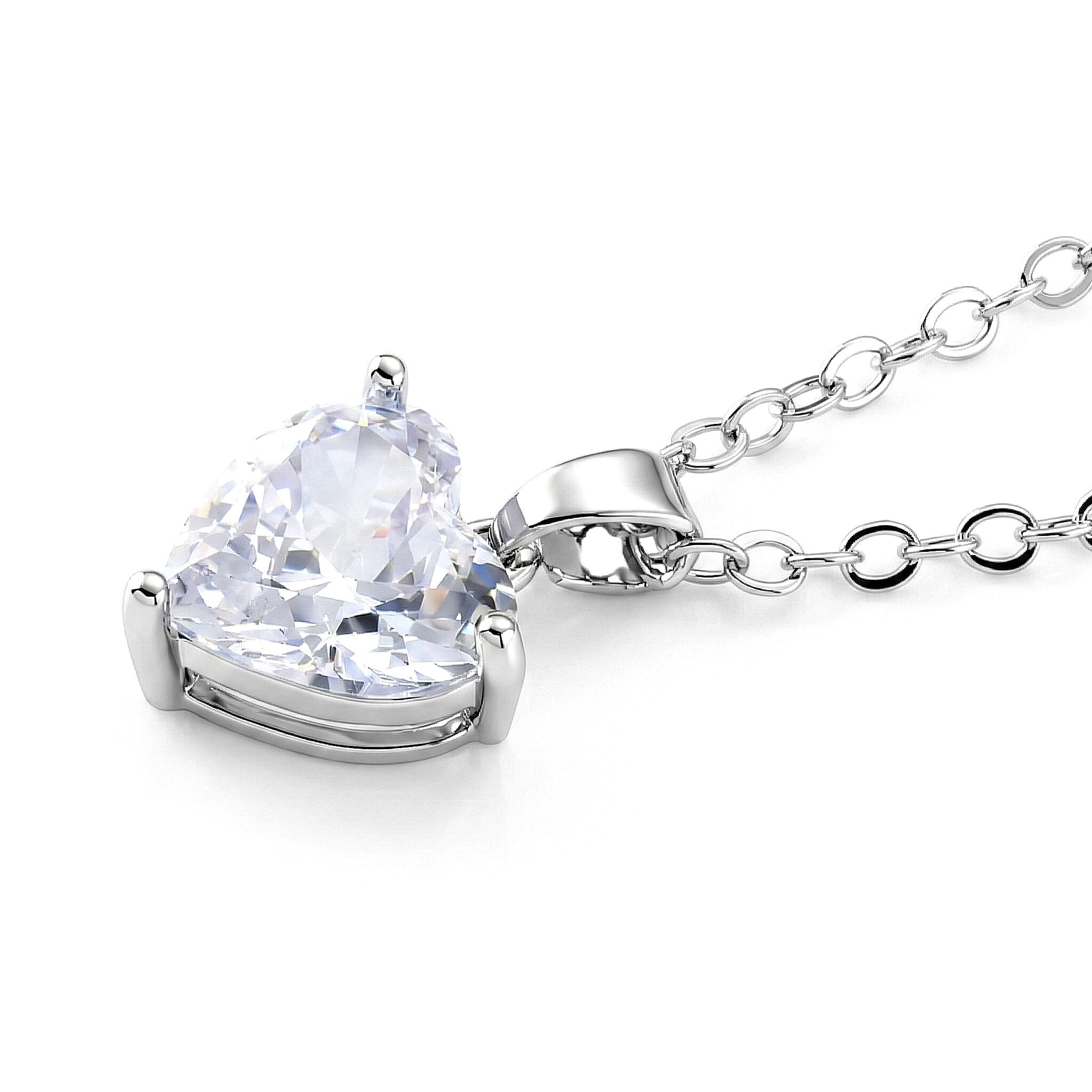 3 Piece Set - Austrian Crystal Heart Bracelet (7.50In), Earrings and Necklace (20-22 Inches) in Silvertone