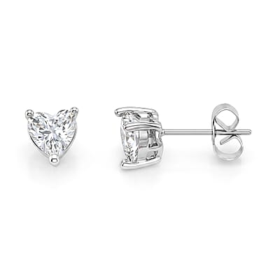 3 Piece Set - Austrian Crystal Heart Bracelet (7.50In), Earrings and Necklace (20-22 Inches) in Silvertone