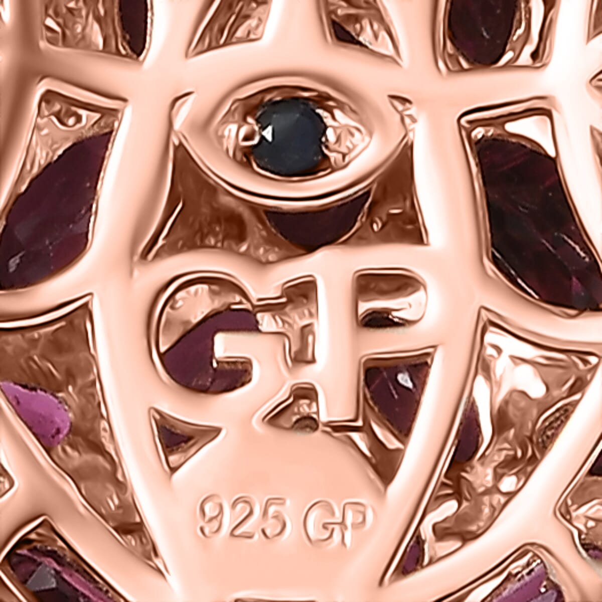 GP Premium Orissa Rhodolite Garnet and White Zircon 9.80 ctw Pendant Necklace in 18K Vermeil Rose Gold Over Sterling Silver 20 Inches (Del. in 8-10 Days) image number 6