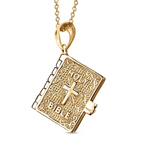 D'Joy Openable Holy Cross Bible Pendant Necklace in 18K Vermeil YG Over Sterling Silver 2.63 Grams (20 Inches)