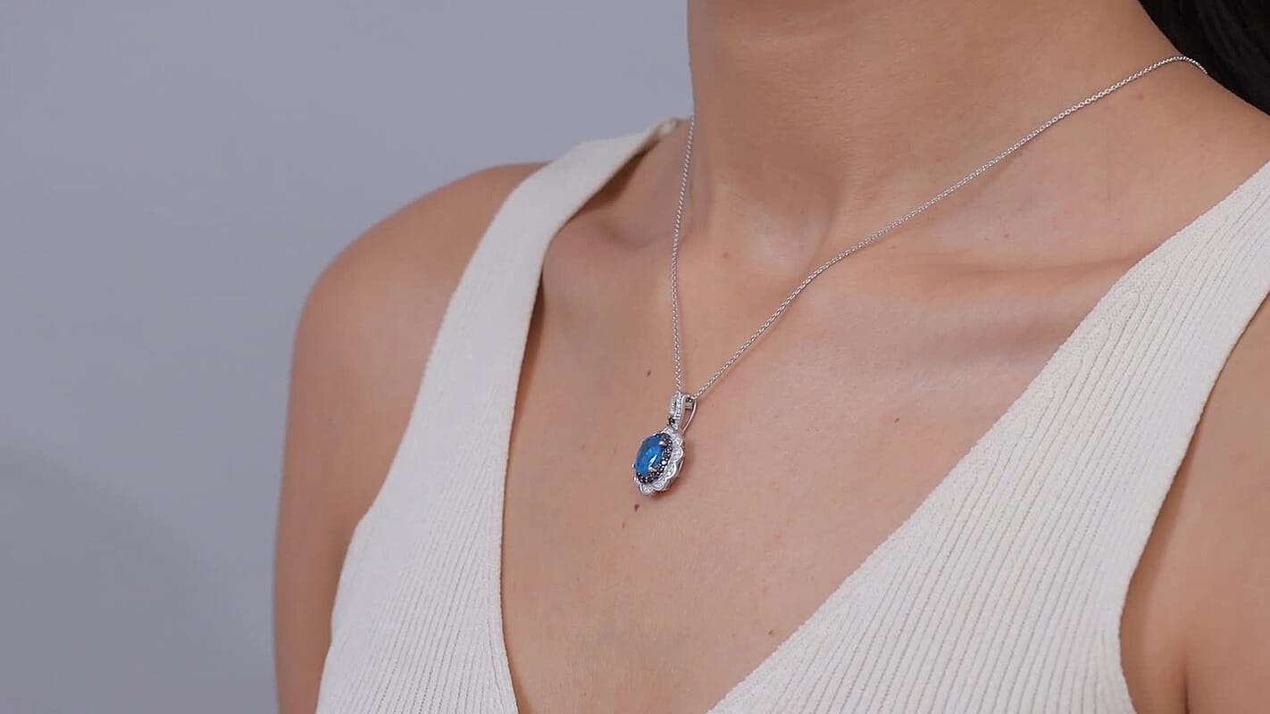 D'Joy Premium Martha Rocha Kunzite, Multi Gemstone Flower Pendant Necklace (20 Inches) in 18K Vermeil RG Over Sterling Silver 2.90 ctw