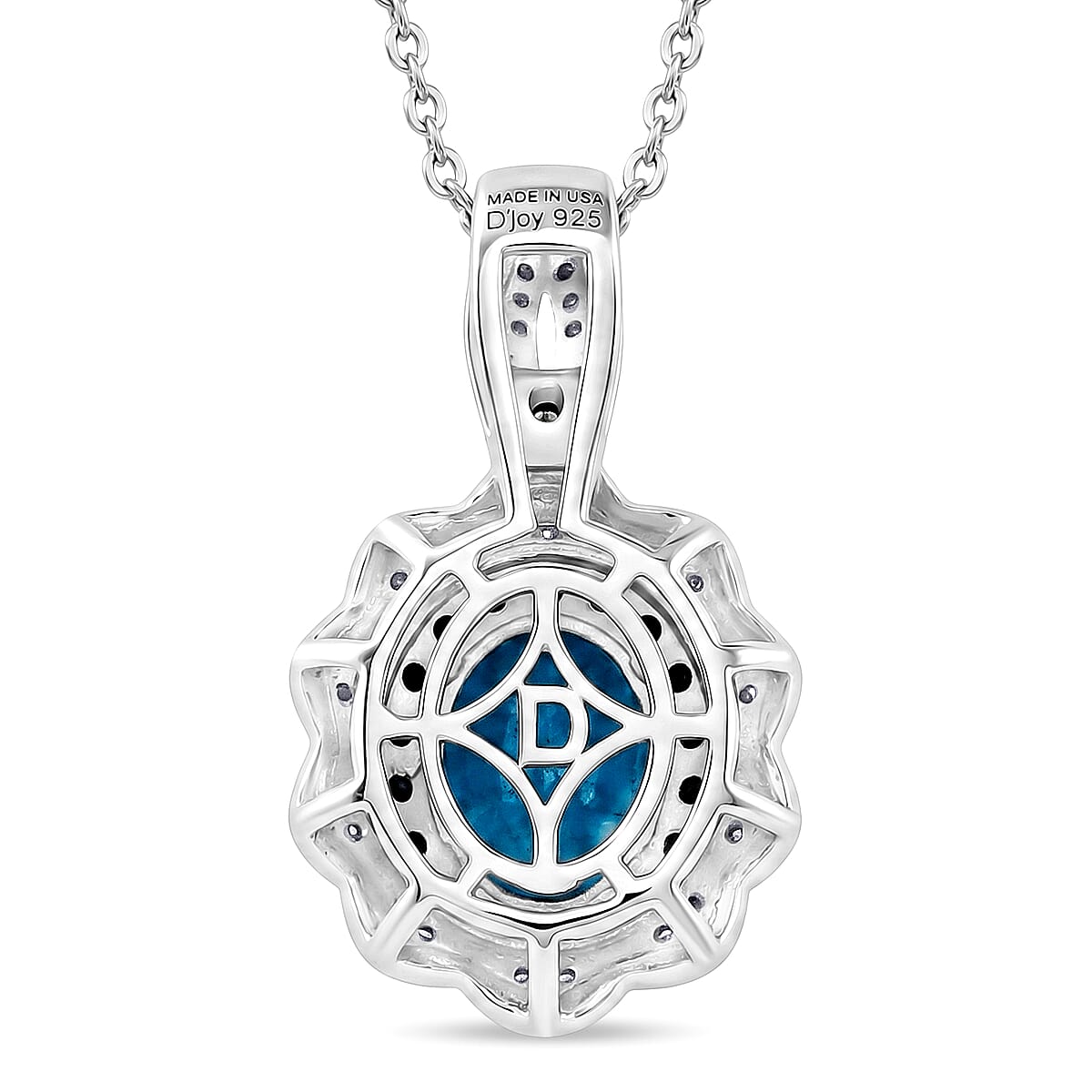 D'Joy Premium Malgache Neon Apatite and Multi Gemstone 2.35 ctw Flower Pendant Necklace in Rhodium Over Sterling Silver (20 Inches) image number 4
