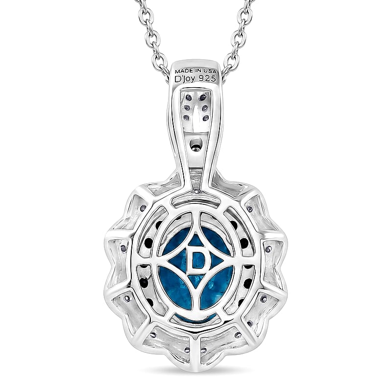 D'Joy Premium Malgache Neon Apatite and Multi Gemstone 2.35 ctw Flower Pendant Necklace in Rhodium Over Sterling Silver (20 Inches)