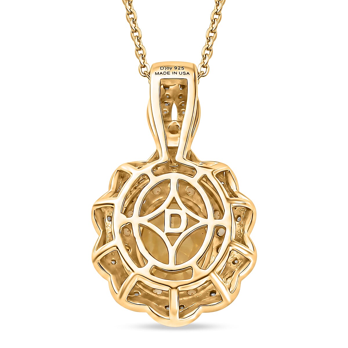 D'Joy Premium Brazilian Heliodor and Multi Gemstone 2.20 ctw Flower Pendant Necklace in 18K Vermeil Yellow Gold Over Sterling Silver (20 Inches) image number 4