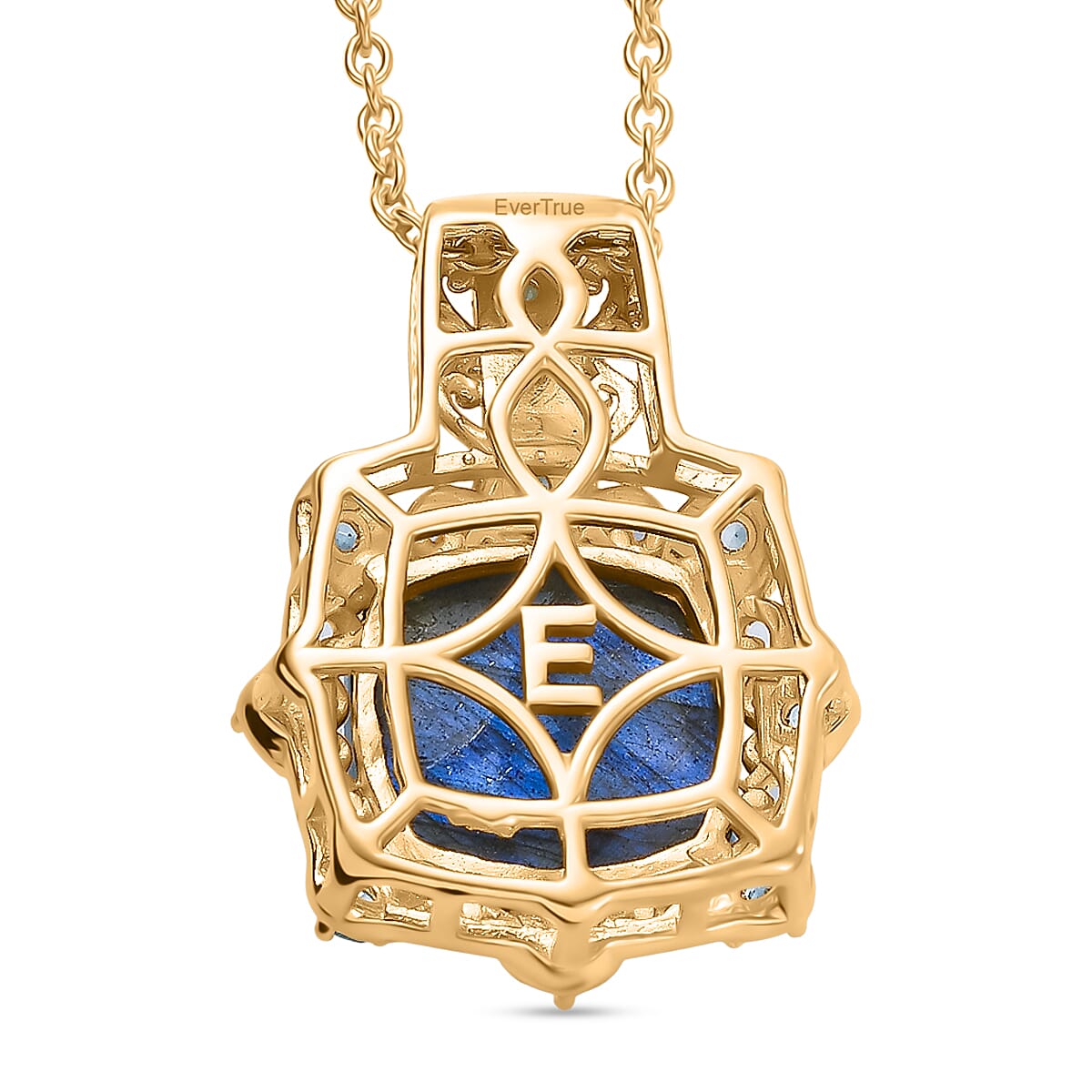 EverTrue Malagasy Labradorite and Apatite 9.00 ctw Pendant in 18K YG Plated with ION Plated YG Stainless Steel Chain 20 Inches (Del. in 7-10 Days) image number 4