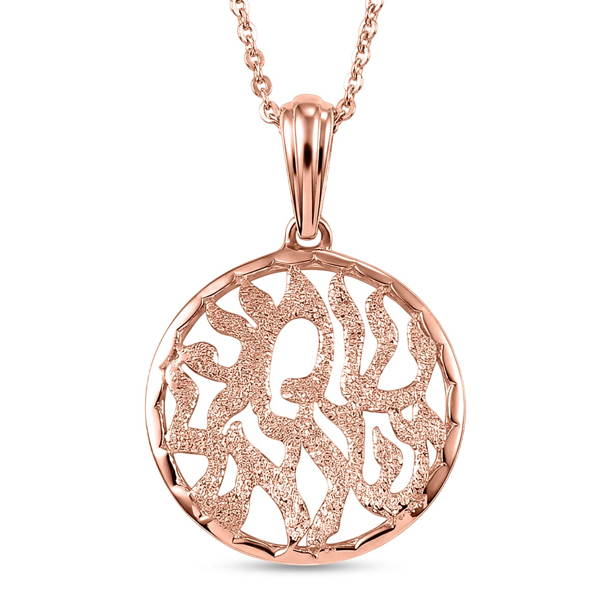 D'Joy Passport to Israel Fancy Pendant Necklace in 18K Vermeil Rose Gold Over Sterling Silver 3.40 Grams 20 Inches