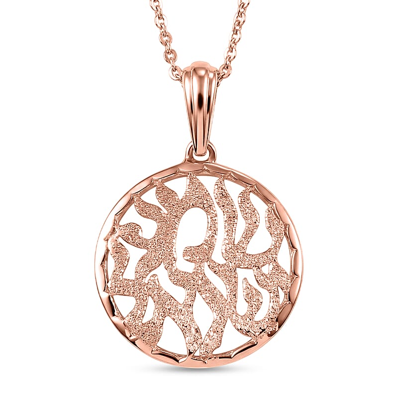 D'Joy Passport to Israel Fancy Pendant Necklace in 18K Vermeil Rose Gold Over Sterling Silver 3.40 Grams 20 Inches