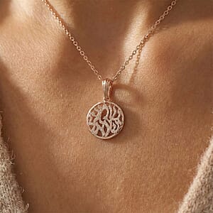 D'Joy Passport to Israel Fancy Pendant Necklace in 18K Vermeil Rose Gold Over Sterling Silver 3.40 Grams 20 Inches