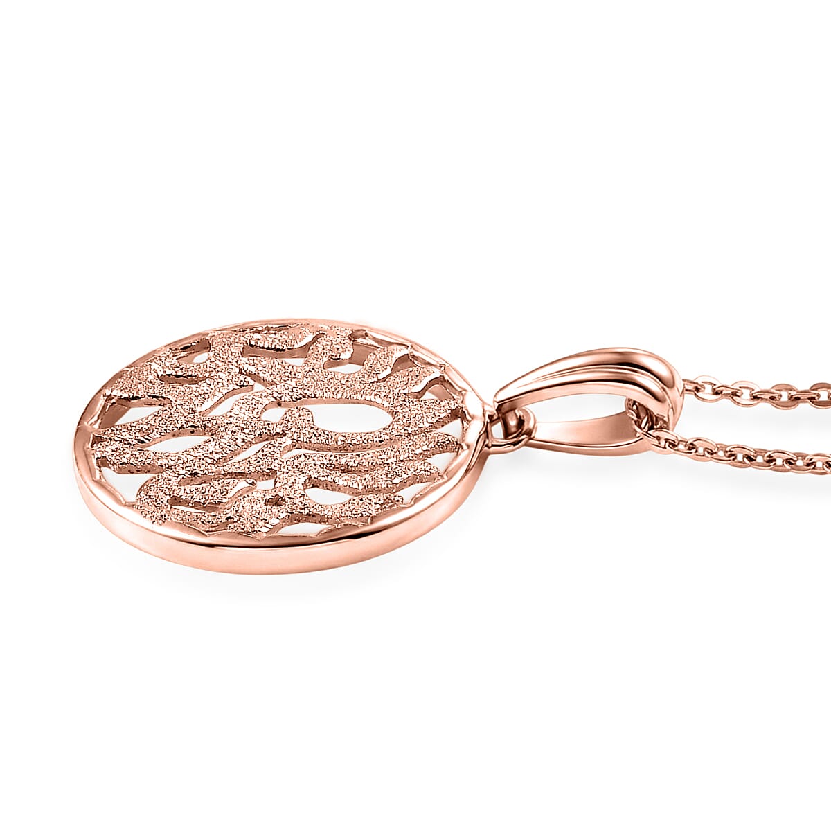 D'Joy Passport to Israel Fancy Pendant Necklace in 18K Vermeil Rose Gold Over Sterling Silver 3.40 Grams 20 Inches image number 3