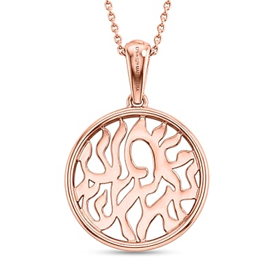 D'Joy Passport to Israel Fancy Pendant Necklace in 18K Vermeil Rose Gold Over Sterling Silver 3.40 Grams 20 Inches