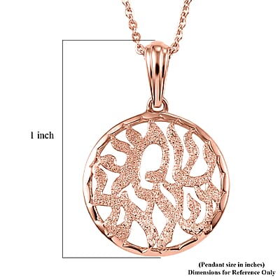 D'Joy Passport to Israel Fancy Pendant Necklace in 18K Vermeil Rose Gold Over Sterling Silver 3.40 Grams 20 Inches